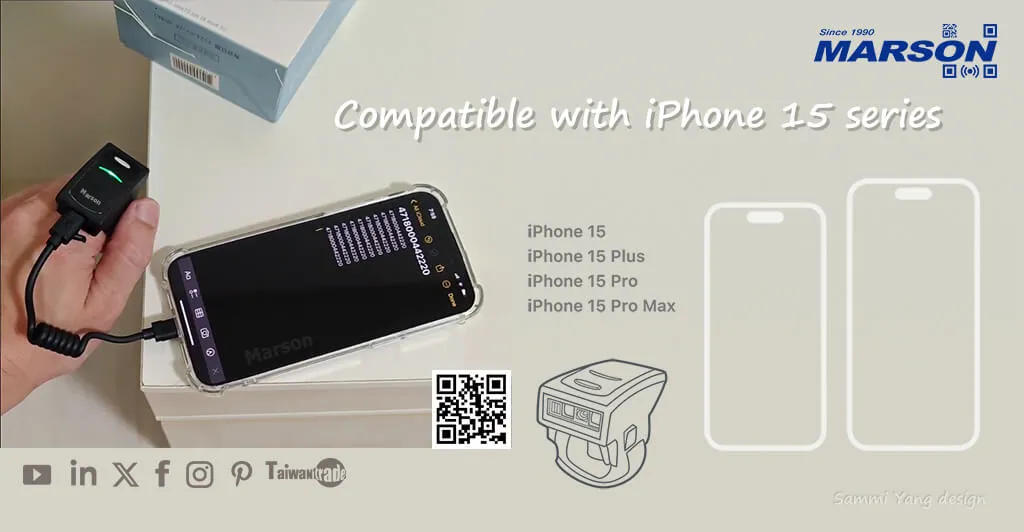 Wearable Ring Scanner compatible iPhone15 series